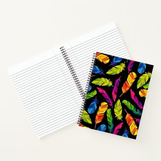 Abstract colorful feather explosion notitieboek (Binnen)