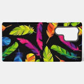 Abstract colorful feather explosion samsung galaxy hoesje (Achterkant horizontaal)