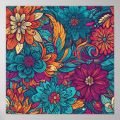 Abstract colorful flowers poster (Voorkant)