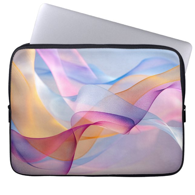 Abstract Colorful Flowing Ribbons Laptop Sleeve (Voorkant)