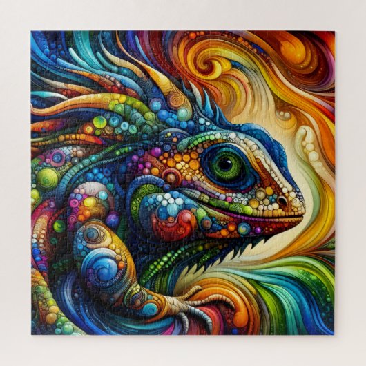 Abstract Colorful Lizard Legpuzzel (Verticaal)