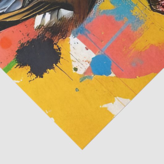 Abstract Colorful Mandarin Ducks Couple Decoupage Tissuepapier (Detail)