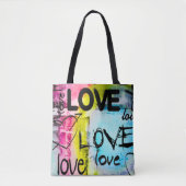 Abstract Colorful Modern Graffiti Love  Tote Bag (Voorkant)
