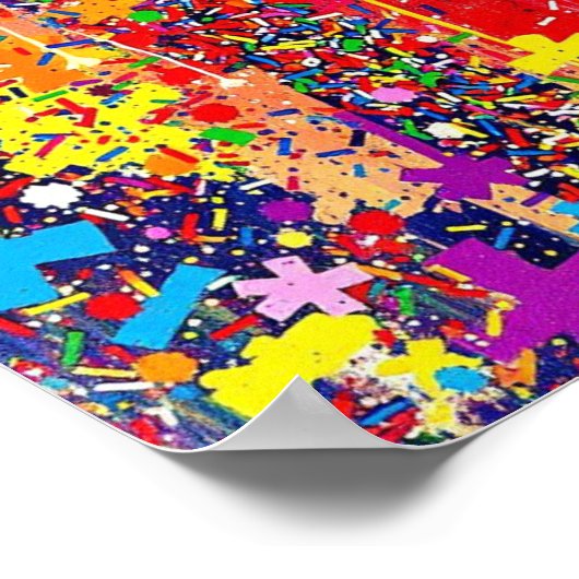 Abstract Colorful Modern Graffiti Street Art  Poster (Hoek)