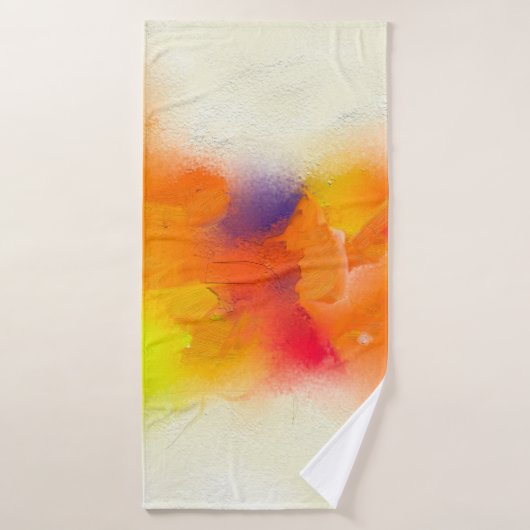 Abstract colorful oil painting on canvas texture. badhanddoek (Badhanddoek)