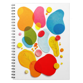Abstract Colorful Organic Shapes Botanical Collage Notitieboek