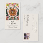 Abstract Colorful Painted Botanicals with Photo  Visitekaartje (Voorkant / Achterkant)