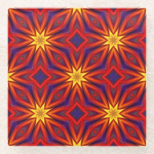Abstract Colorful Pattern Glazen Onderzetter (Voorkant)