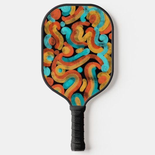 Abstract colorful pickleball paddle (Voorkant)