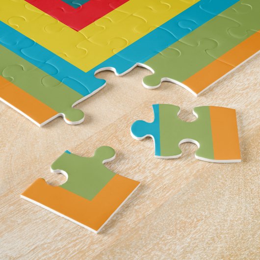 Abstract Colorful Quilt Pattern Puzzle Legpuzzel (Zijkant)