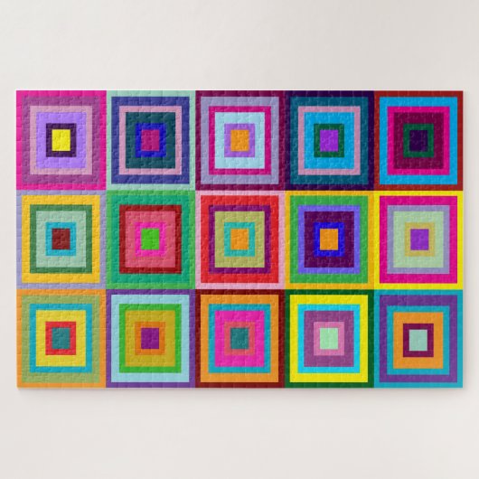 Abstract Colorful Quilt Pattern Puzzle Legpuzzel (Horizontaal)