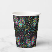Abstract Colorful Spooky Skulls Halloween Papieren Bekers (Achterkant)