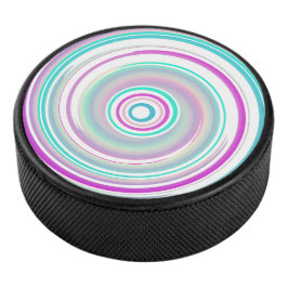 Abstract Colorful Swirl Hockey Puck