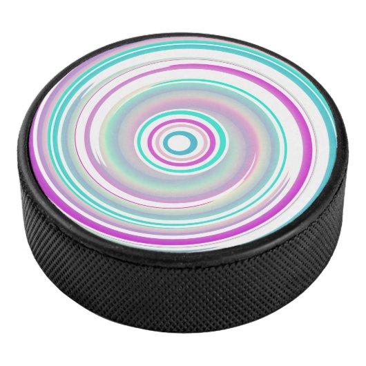 Abstract Colorful Swirl Hockey Puck (3/4)