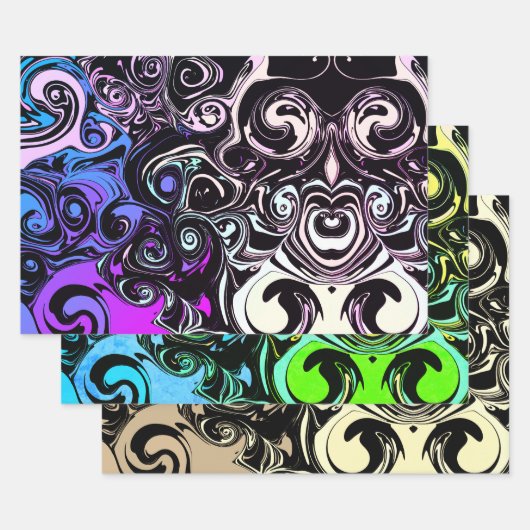 Abstract colorful swirls  inpakpapier vel (Set)