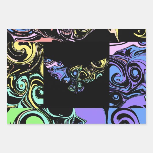 Abstract colorful swirls  inpakpapier vel (Voorkant 3)
