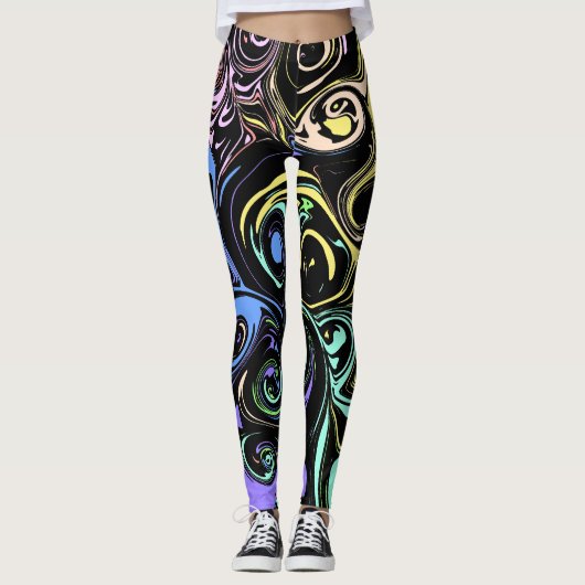 Abstract colorful swirls  leggings (Voorkant)