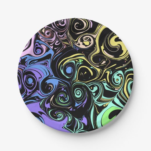 Abstract colorful swirls papieren bordje (Voorkant)