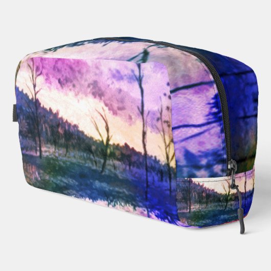 Abstract colorful trees cosmetic bag toilettasje (Rechterhoek)