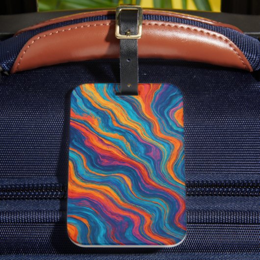 Abstract Colorful Waves Texture Bagagelabel (Voorkant Insitu 2)