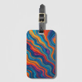 Abstract Colorful Waves Texture Bagagelabel (Voorkant (verticaal))