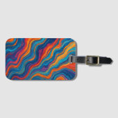 Abstract Colorful Waves Texture Bagagelabel (Voorkant (horizontaal))