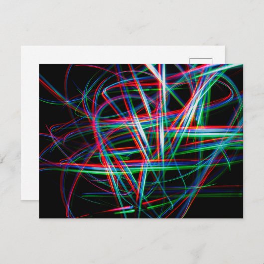 Abstract colourful light streaks briefkaart (Voorkant / Achterkant)