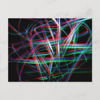 Abstract colourful light streaks briefkaart