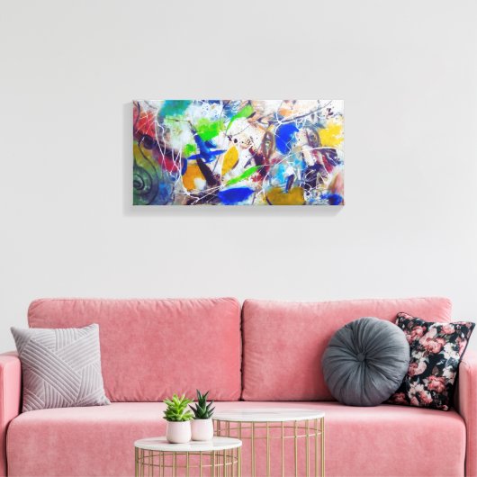 Abstract Colours Canvas  Afdruk (Insitu (Woonkamer))