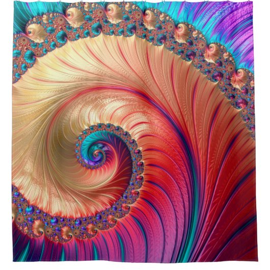Abstract Computer genereerde Fractal-ontwerp. Een Douchegordijn (Voorkant)