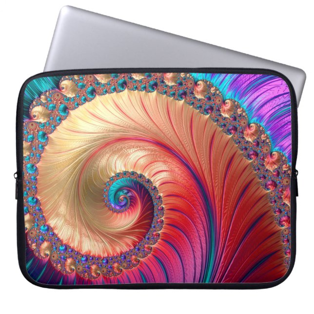 Abstract Computer genereerde Fractal-ontwerp. Een  Laptop Sleeve (Voorkant)