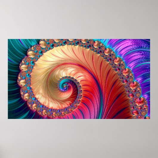 Abstract Computer genereerde Fractal-ontwerp. Een  Poster (Voorkant)