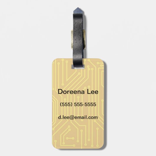 Abstract computerapparatuur bagagelabel (Achterkant verticaal)