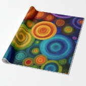 Abstract concentric circles in vibrant multicolor  cadeaupapier (Uitgerold)