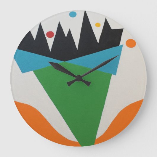 Abstract Confetti Cone Round Clock Grote Klok (Voorkant)