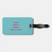 Abstract Confetti Girly Pink en Blue Bagagelabel (Achterkant horizontaal)