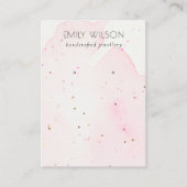 Abstract Confetti Wash Blush Stud Earning Display Visitekaartje (Voorkant)