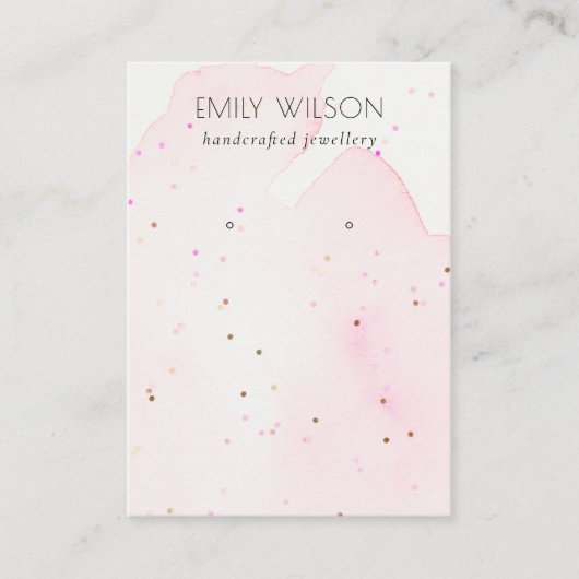 Abstract Confetti Wash Blush Stud Earning Display Visitekaartje (Voorkant)