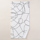 Abstract contemporary black and white lines badhanddoek (Badhanddoek)