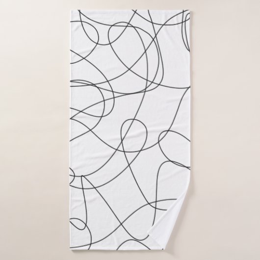 Abstract contemporary black and white lines badhanddoek (Badhanddoek)