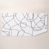 Abstract contemporary black and white lines badhanddoek (Badhanddoek)