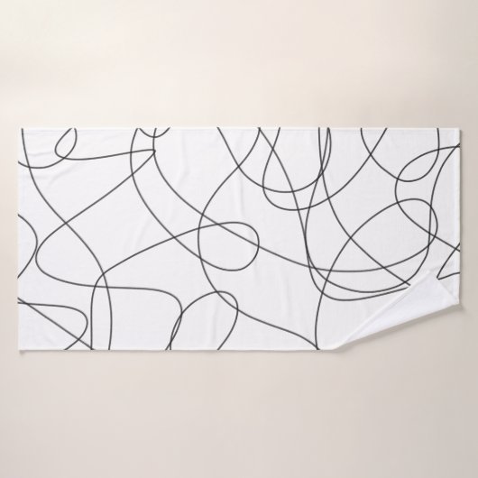Abstract contemporary black and white lines badhanddoek (Badhanddoek)