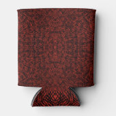 Abstract Contemporary Black Crosshatch On Red Rust Blikjeskoeler (Voorkant)