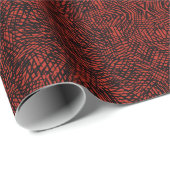 Abstract Contemporary Black Crosshatch On Red Rust Cadeaupapier (Rol Hoek)