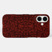 Abstract Contemporary Black Crosshatch On Red Rust Case-Mate iPhone Case (Achterkant (horizontaal))