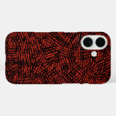 Abstract Contemporary Black Crosshatch On Red Rust Case-Mate iPhone Case (Achterkant (horizontaal))