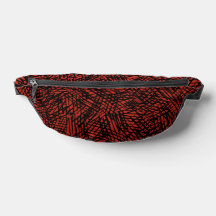 Abstract Contemporary Black Crosshatch On Red Rust