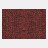 Abstract Contemporary Black Crosshatch On Red Rust Inpakpapier Vel (Voorkant)