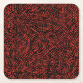 Abstract Contemporary Black Crosshatch On Red Rust Kartonnen Onderzetters (Voorkant)