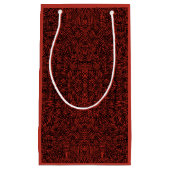 Abstract Contemporary Black Crosshatch On Red Rust Klein Cadeauzakje (Voorkant)